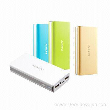 Power Bank, 10,000mAh High Capacity/Dual USB Output/LED Flashlight/External Battery Current 2.4A